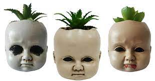 Creepy Doll Succulent Planter Prop