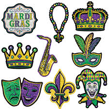 Mardi Gras Mini Cutouts - 9ct.