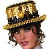 Steampunk Gold Sequin Spiked Top Hat