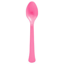 Bright Pink Plastic Spoons 20ct.