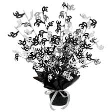 Black & Silver Gleam N' Burst "30" Centerpiece