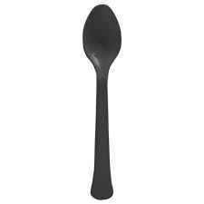 Jet Black Plastic Spoons 20ct.