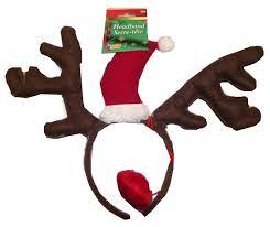 Reindeer Antler Headband w/Nose