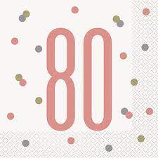 Rose Gold Glitz And Glam 80th Birthday Luncheon Napkin