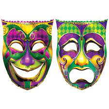 Mardi Gras Comedy/Tragedy Face Foil Cutouts