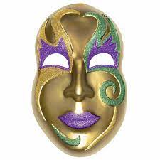 Mardi Gras 3-D Jumbo Glitter Face Mask