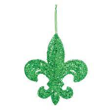 Mardi Gras Glitter Fleur de Lis Hanging Decoration