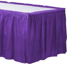 Neon Purple Plastic Tableskirt - 29" x 21ft.