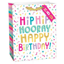 Hip Hip Hooray Birthday Paper Gift Bag