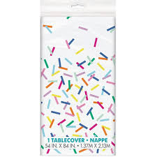 Pink Sprinkles Plastic Tablecover - 54" x 84"