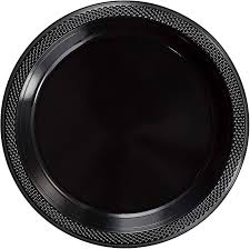 Black 10" Plastic Plates - 50ct.