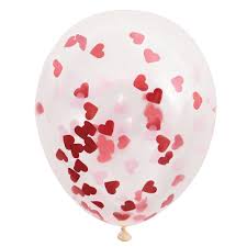Confetti Hearts 16" Clear Latex Balloons - 5ct.