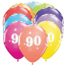 90th Birthday Latex Balloons