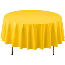 Sunshine Yellow 84" Round Plastic Tablecover
