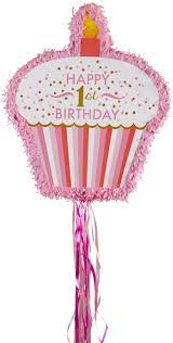 1st Birthday Pink Cupcake Piñata - No Returns