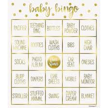 Gold Baby Shower Bingo Game - 8ct.