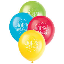 Happy Birthday 12" Latex Balloons - 8ct.