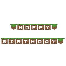Minecraft Jointed Happy Birthday Banner