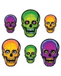 Vintage Halloween Glo Skull Cutouts