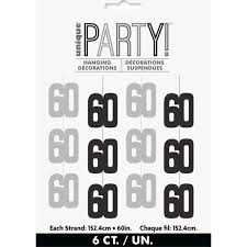 60th Hanging Decorations - 6ct.