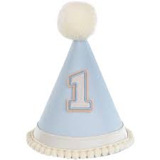 Blue 1st Birthday Cone Hat