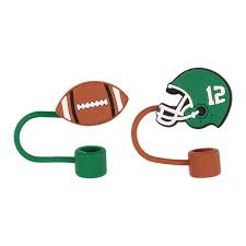 Football Straw Toppers - 8ct.