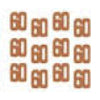 Rose Gold "60" String Decorations - 6ct.