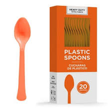 Orange Plastic Spoons 20ct.