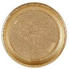 18" Gold Hammered Tray