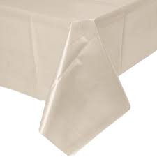 Vanilla Creme Rectangular Plastic Tablecover - 54" x 108"