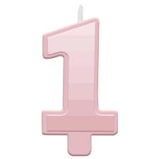 Pink Ombre 1st Birthday Candle - 4"