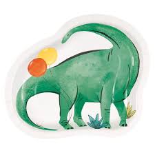 Partying Dinosaur Shaped Paper Plates - 8ct.