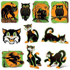 Vintage Fluorescent Halloween Cutouts