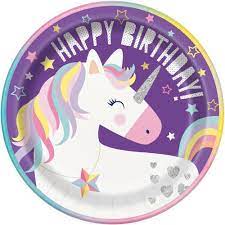 Unicorn Party 9" In. Paper Plate