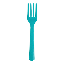 Teal Plastic Forks - 18ct.