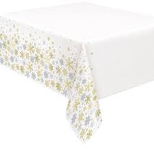 Silver And Golds Snowflake Table Cover