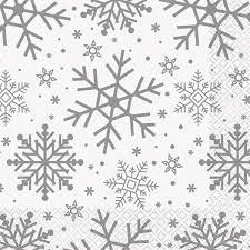 Silver And Golds Snowflake Luncheon Napkin