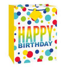 Medium Polka Dot Happy Birthday Balloon Gift Bag
