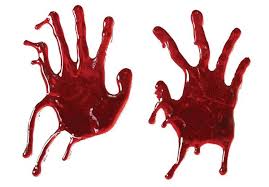 3-D Bloody Hand Gel Window Cling