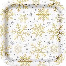 Silver And Golds Snowflake Dinner Plate