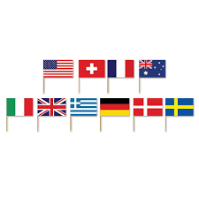 International Flag Picks - 50ct.