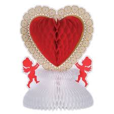 Valentines Honey Comb Heart Centerpiece