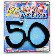 Black 50th Birthday Glasses