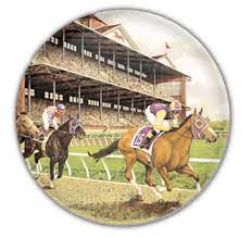 Vintage Horse Racing Button