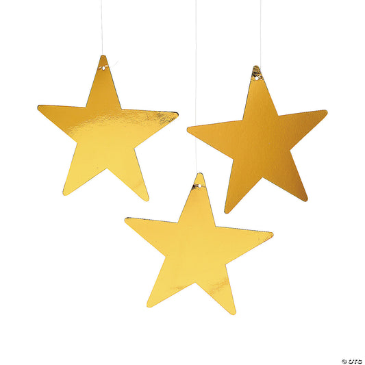 Gold 9" Star Cutouts - 12ct.