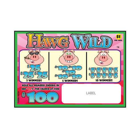 HAWG WILD PULL TAB 364 TICKETS