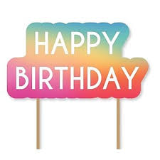 Ombre Happy Birthday Cake Topper