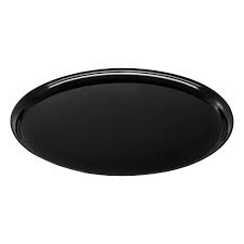 12" Black Round Tray