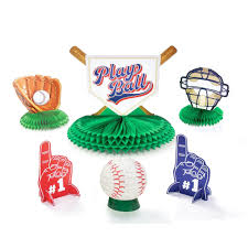 Baseball Table Decoration Kit - 6pcs.