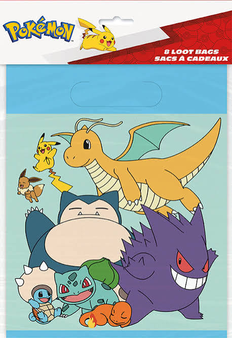 Pokemon Plastic Loot Bags - 8ct.